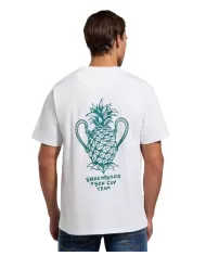 t-shirt bianca uomo con stampa logo avanti e dietro | BIKKEMBERGS