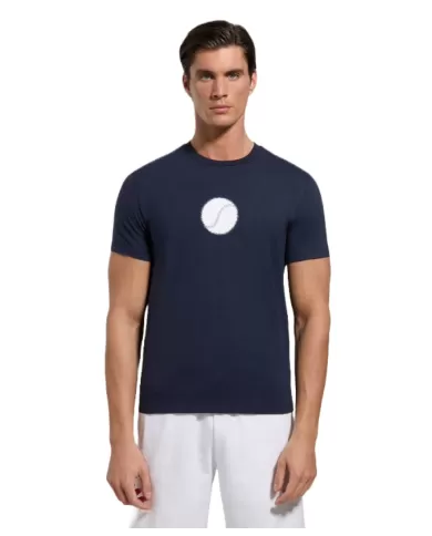 t-shirt dress blue da uomo con stampa palline da tennis | BIKKEMBERGS t-shirt dress blue da uomo con stampa palline da tennis | BIKKEMBERGS