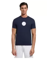t-shirt dress blue da uomo con stampa palline da tennis | BIKKEMBERGS