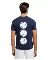 t-shirt dress blue da uomo con stampa palline da tennis | BIKKEMBERGS