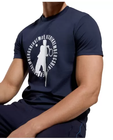 t-shirt dress blue da uomo con maxi stampa tennis | BIKKEMBERGS t-shirt dress blue da uomo con maxi stampa tennis | BIKKEMBERGS