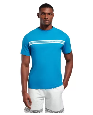 t-shirt mediterranian blue da uomo con stampa logata | BIKKEMBERGS t-shirt mediterranian blue da uomo con stampa logata | BIKKEMBERGS