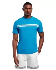 t-shirt mediterranian blue da uomo con stampa logata | BIKKEMBERGS