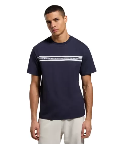 t-shirt dress blue da uomo con stampa logata avanti | BIKKEMBERGS t-shirt dress blue da uomo con stampa logata avanti | BIKKEMBERGS