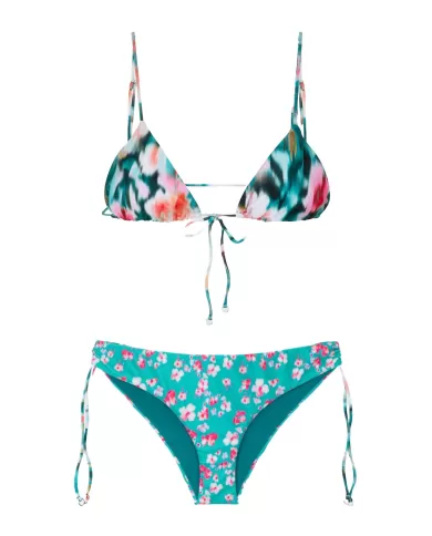 bikini da donna con fantasia glitch all-over e coulisse | ME FUI bikini da donna con fantasia glitch all-over e coulisse | ME FUI