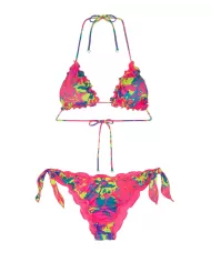 bikini da donna con fantasia glitch arricciata sui bordi | ME FUI