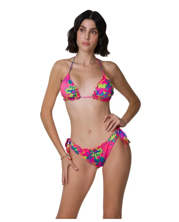 bikini da donna con fantasia glitch arricciata sui bordi | ME FUI bikini da donna con fantasia glitch arricciata sui bordi | ME FUI