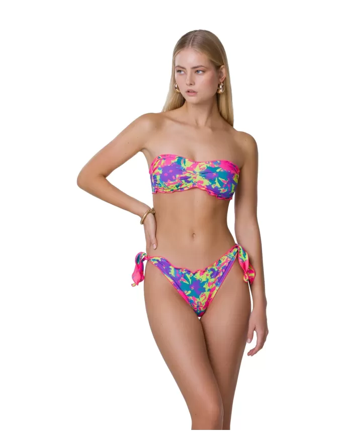 bikini da donna con fantasia glitch arricciata ai bordi | ME FUI bikini da donna con fantasia glitch arricciata ai bordi | ME FUI