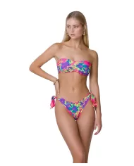 bikini da donna con fantasia glitch arricciata ai bordi | ME FUI