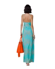 abito donna con fantasia floreale, schiena libera e spacco | ME FUI abito donna con fantasia floreale, schiena libera e spacco | ME FUI