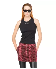 canotta slim ner limousine da donna logata al centro | PINKO