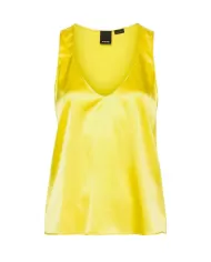 top giallo da donna senza maniche con ampio scollo | PINKO