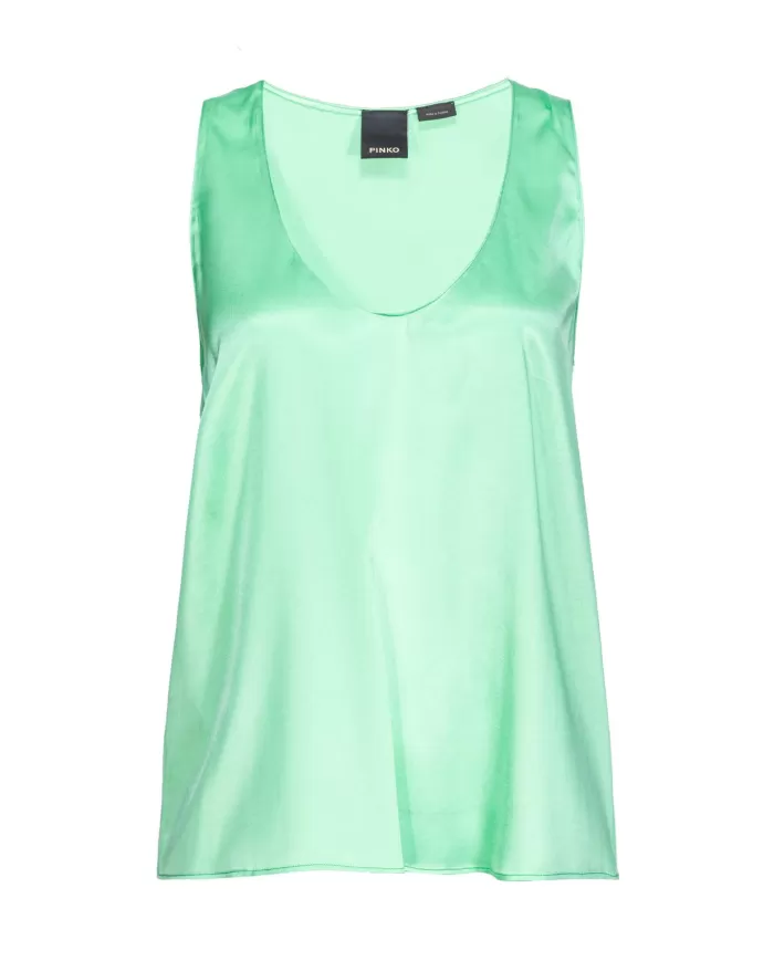 top verde da donna senza maniche con ampio scollo | PINKO top verde da donna senza maniche con ampio scollo | PINKO