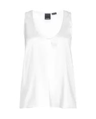top bianco da donna senza maniche con ampio scollo | PINKO