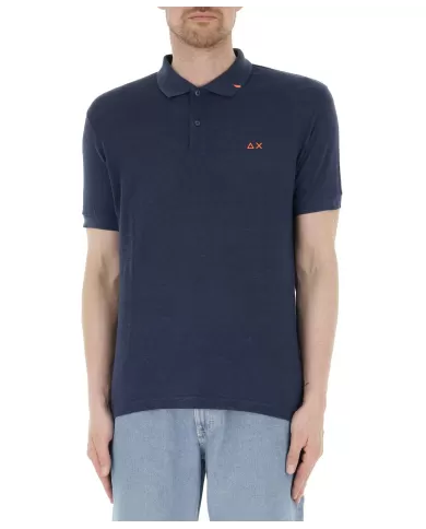 polo navy blue da uomo con dettagli e stemma logo ricamati | SUN68 polo navy blue da uomo con dettagli e stemma logo ricamati | SUN68