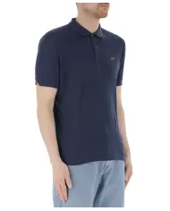 polo navy blue da uomo con dettagli e stemma logo ricamati | SUN68