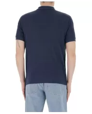 polo navy blue da uomo con dettagli e stemma logo ricamati | SUN68