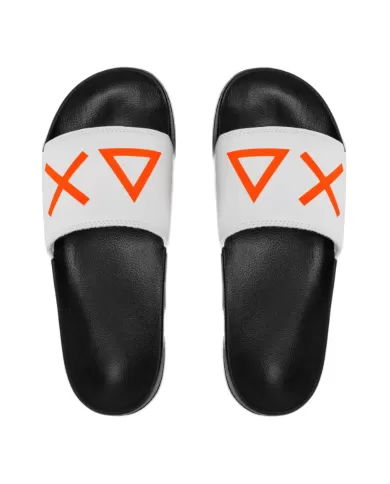 ciabatte mare nere da uomo con fascia bianca logata | SUN68