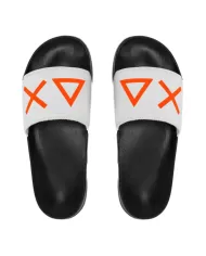 ciabatte mare nere da uomo con fascia bianca logata | SUN68