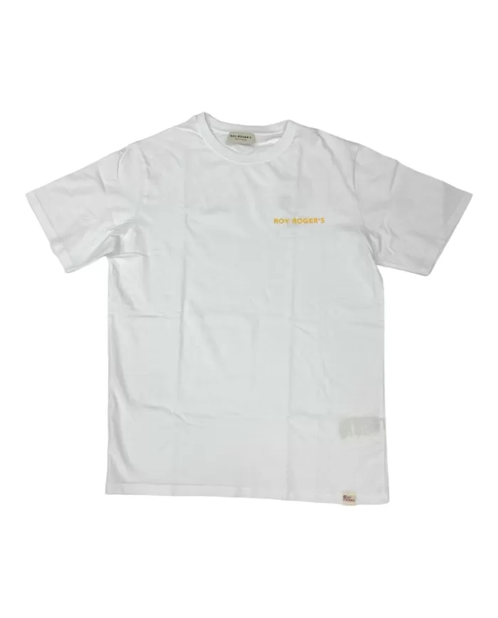 t-shirt off white da uomo con scritta logata sul petto | ROY ROGER'S t-shirt off white da uomo con scritta logata sul petto | ROY ROGER'S