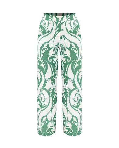 pantalone da donna con fantasia floreale bianco/verde | KOCCA pantalone da donna con fantasia floreale bianco/verde | KOCCA