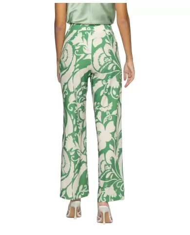 pantalone da donna con fantasia floreale bianco/verde | KOCCA pantalone da donna con fantasia floreale bianco/verde | KOCCA