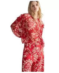 blusa rosso orientale da donna con stampa all-over | LIU JO
