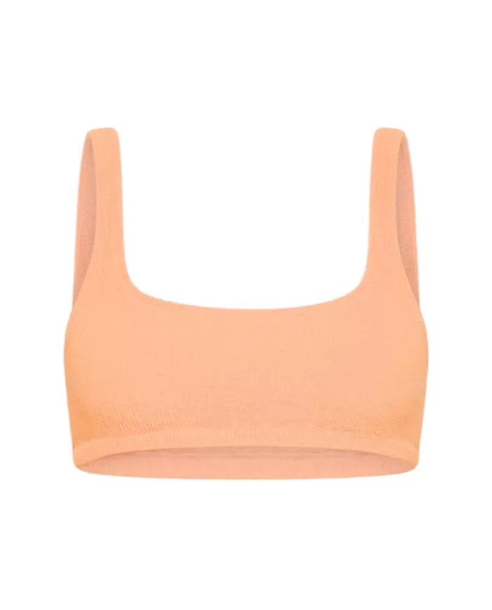 top mare arancione da donna con dettagli crinkle all-over | SUN68 top mare arancione da donna con dettagli crinkle all-over | SUN68
