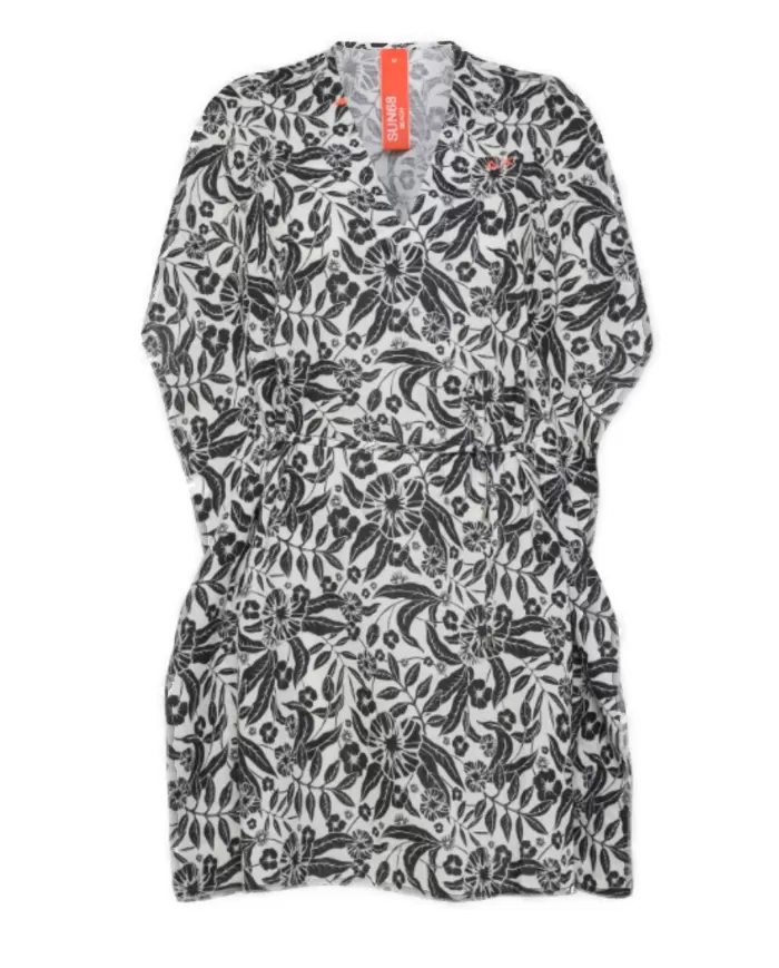 abito mare nero/bianco da donna con fantasia floreale | SUN68