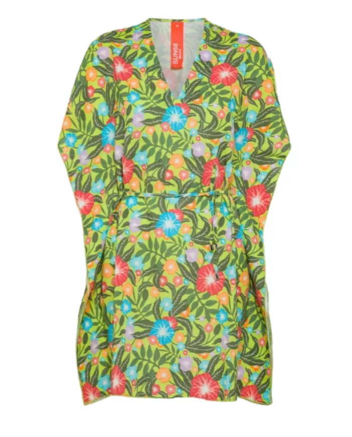 abito mare lime/verde scuro da donna con fantasia floreale | SUN68