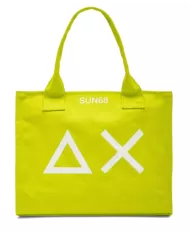 bora mare shopper lime donna con stampa maxi logo | SUN68 bora mare shopper lime donna con stampa maxi logo | SUN68