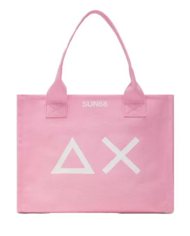 bora mare shopper ciclamino donna con stampa maxi logo | SUN68 bora mare shopper ciclamino donna con stampa maxi logo | SUN68