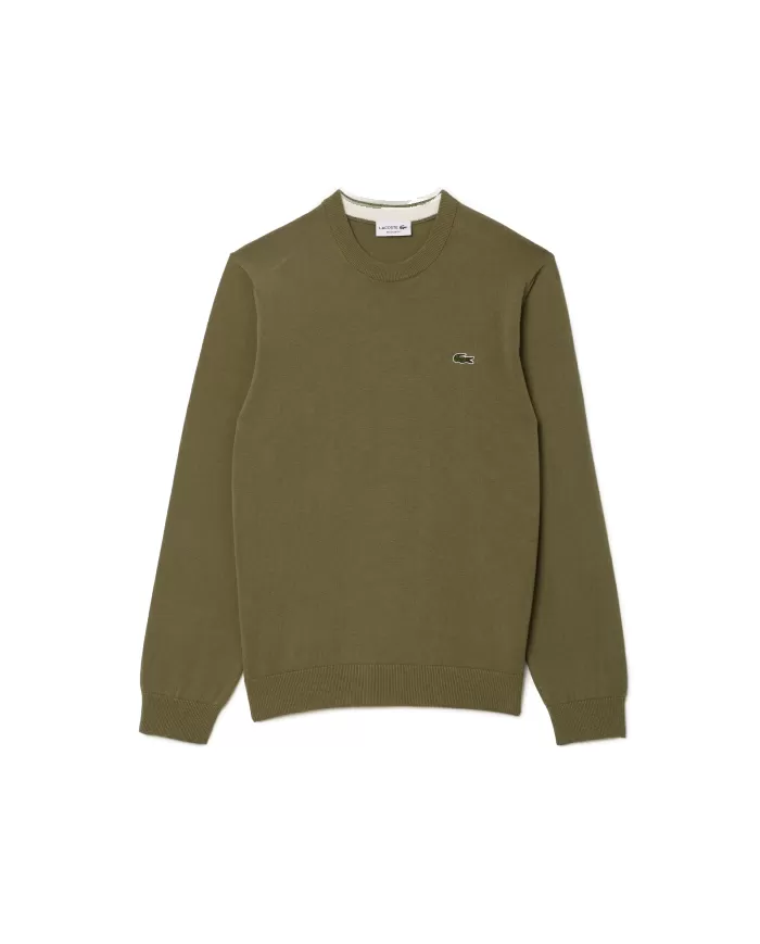 LACOSTE Maglia Uomo AH1985 A-EP in jersey di cotone organico, dettaglio stripe e coccodrillo ricamato BMY VERDE CACHI LACOSTE Maglia Uomo AH1985 A-EP in jersey di cotone organico, dettaglio stripe e coccodrillo ricamato BMY VERDE CACHI