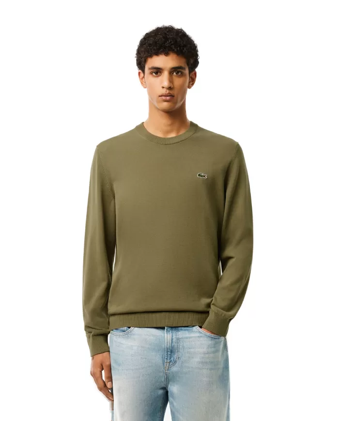 LACOSTE Maglia Uomo AH1985 A-EP in jersey di cotone organico, dettaglio stripe e coccodrillo ricamato BMY VERDE CACHI LACOSTE Maglia Uomo AH1985 A-EP in jersey di cotone organico, dettaglio stripe e coccodrillo ricamato BMY VERDE CACHI