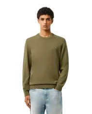 LACOSTE Maglia Uomo AH1985 A-EP in jersey di cotone organico, dettaglio stripe e coccodrillo ricamato BMY VERDE CACHI LACOSTE Maglia Uomo AH1985 A-EP in jersey di cotone organico, dettaglio stripe e coccodrillo ricamato BMY VERDE CACHI
