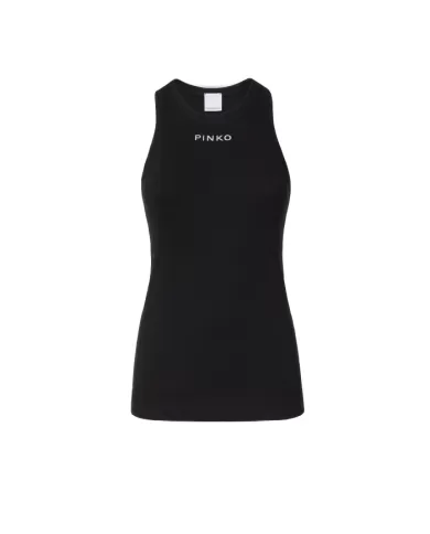 top canottiera mini logo 100822 A22X | PINKO