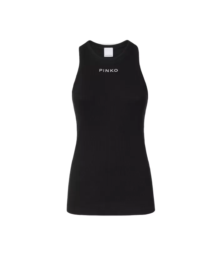 top canottiera mini logo 100822 A22X | PINKO top canottiera mini logo 100822 A22X | PINKO