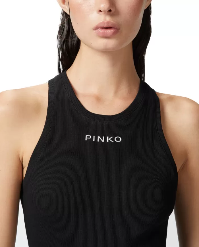 top canottiera mini logo 100822 A22X | PINKO top canottiera mini logo 100822 A22X | PINKO