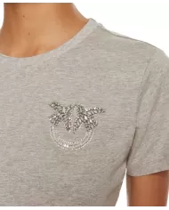 T-shirt donna gioiello love birds 103320 A24E NAMBRONE| PINKO