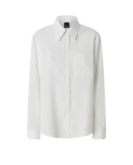 Camicia Donna 103708 A273 COREA viscosa classico rigato logo | PINKO