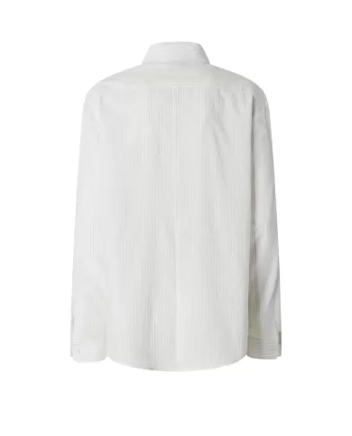 Camicia Donna 103708 A273 COREA viscosa classico rigato logo | PINKO