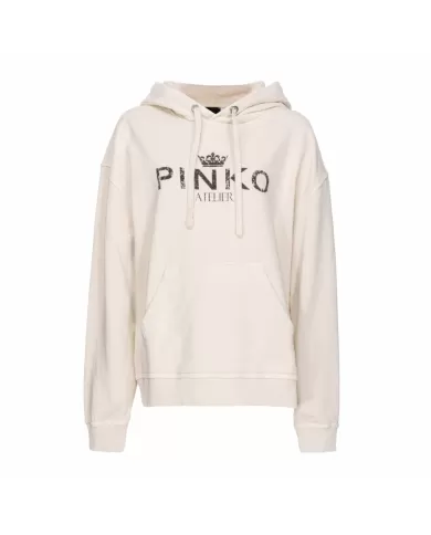 Felpa da Donna in cotone oversize logo 104388 A27V BASSANI | PINKO