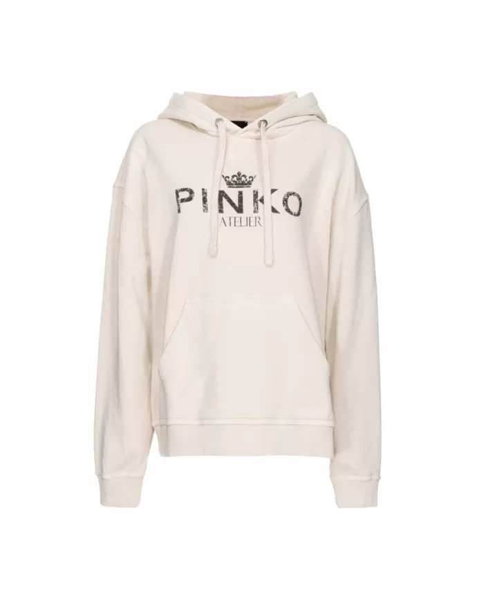 Felpa da Donna in cotone oversize logo 104388 A27V BASSANI | PINKO Felpa da Donna in cotone oversize logo 104388 A27V BASSANI | PINKO