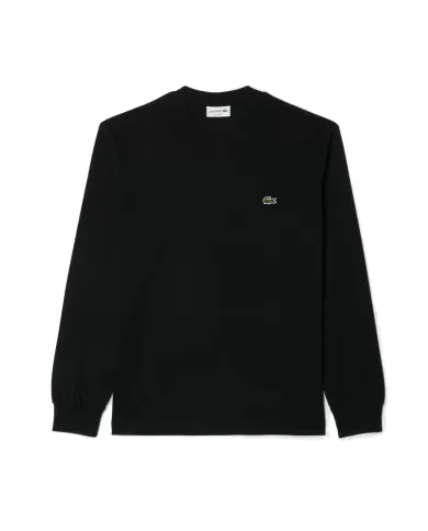 LACOSTE T-shirt Uomo TH7307 A-EP in cotone a manica lunga con ricamo coccodrillo 031 NERO LACOSTE T-shirt Uomo TH7307 A-EP in cotone a manica lunga con ricamo coccodrillo 031 NERO
