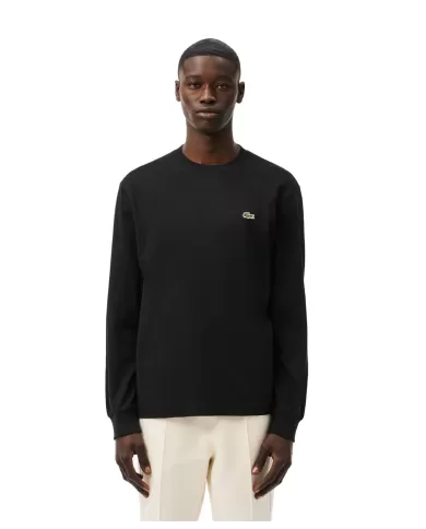 LACOSTE T-shirt Uomo TH7307 A-EP in cotone a manica lunga con ricamo coccodrillo 031 NERO LACOSTE T-shirt Uomo TH7307 A-EP in cotone a manica lunga con ricamo coccodrillo 031 NERO