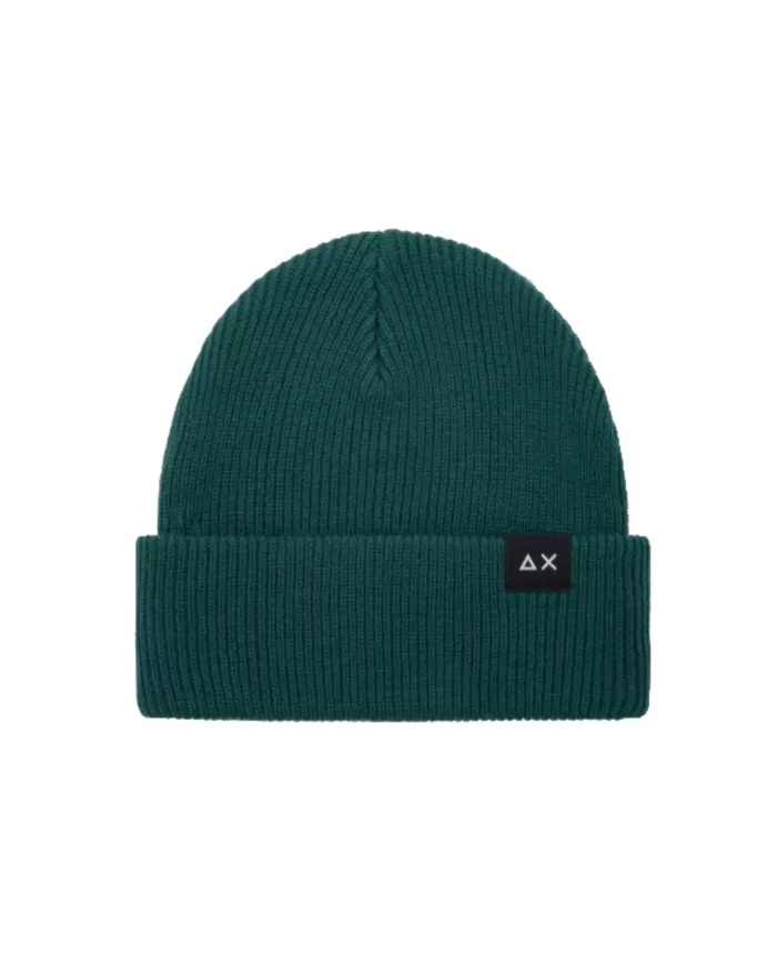 SUN68 Berretto Cuffia Uomo C44103 CAP SOLID FUNKY A-EP in misto lana con label logata 37 VERDE SCURO SUN68 Berretto Cuffia Uomo C44103 CAP SOLID FUNKY A-EP in misto lana con label logata 37 VERDE SCURO