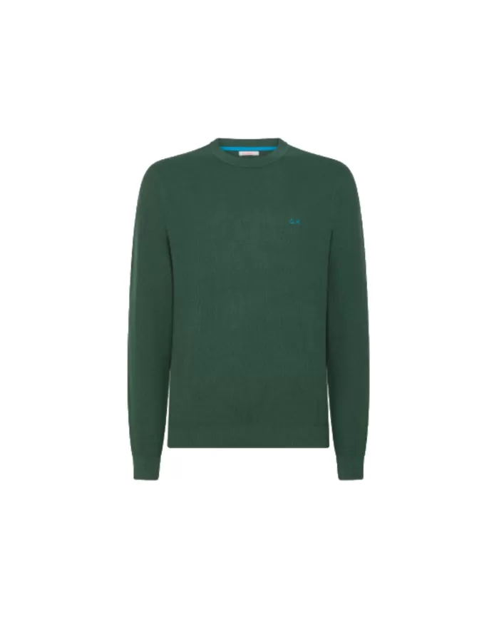 Maglia Uomo Logo Ricamo K44140 ROUND PIQUET KNIT | SUN68 Maglia Uomo Logo Ricamo K44140 ROUND PIQUET KNIT | SUN68
