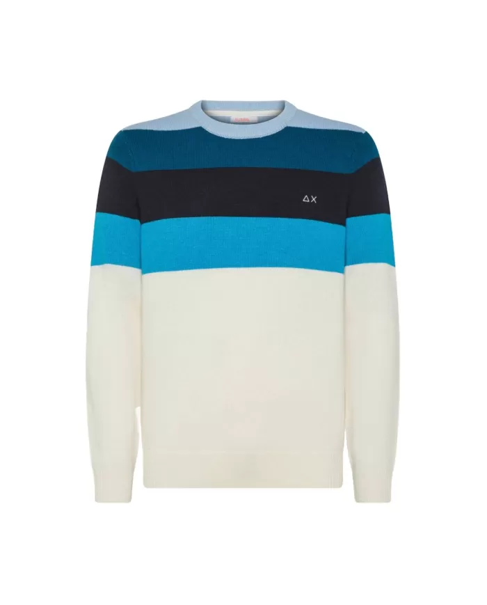 Maglia Uomo lana regular logo K44184 ROUND STRIPES FANCY | SUN68 Maglia Uomo lana regular logo K44184 ROUND STRIPES FANCY | SUN68