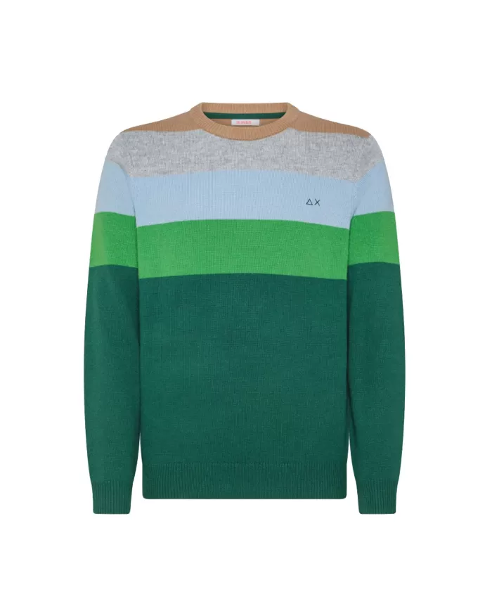 Maglia Uomo lana regular logo K44184 ROUND STRIPES FANCY | SUN68 Maglia Uomo lana regular logo K44184 ROUND STRIPES FANCY | SUN68