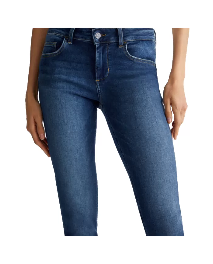 Jeans donna risvolto logato strass UF4006D4615 MONROE | LIU JO Jeans donna risvolto logato strass UF4006D4615 MONROE | LIU JO